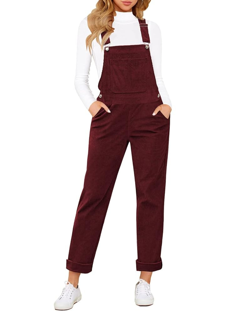 LookbookStore Womens Overalls Corduroy Bib Adjustable Straps Fashion Jumpsuit Overall for Women w... | Amazon (US)