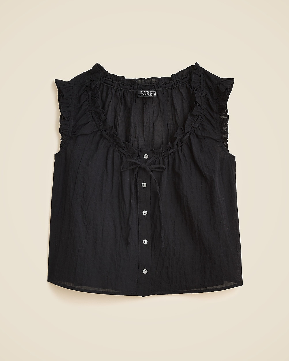 Ruffle-trim button-up top | J. Crew US