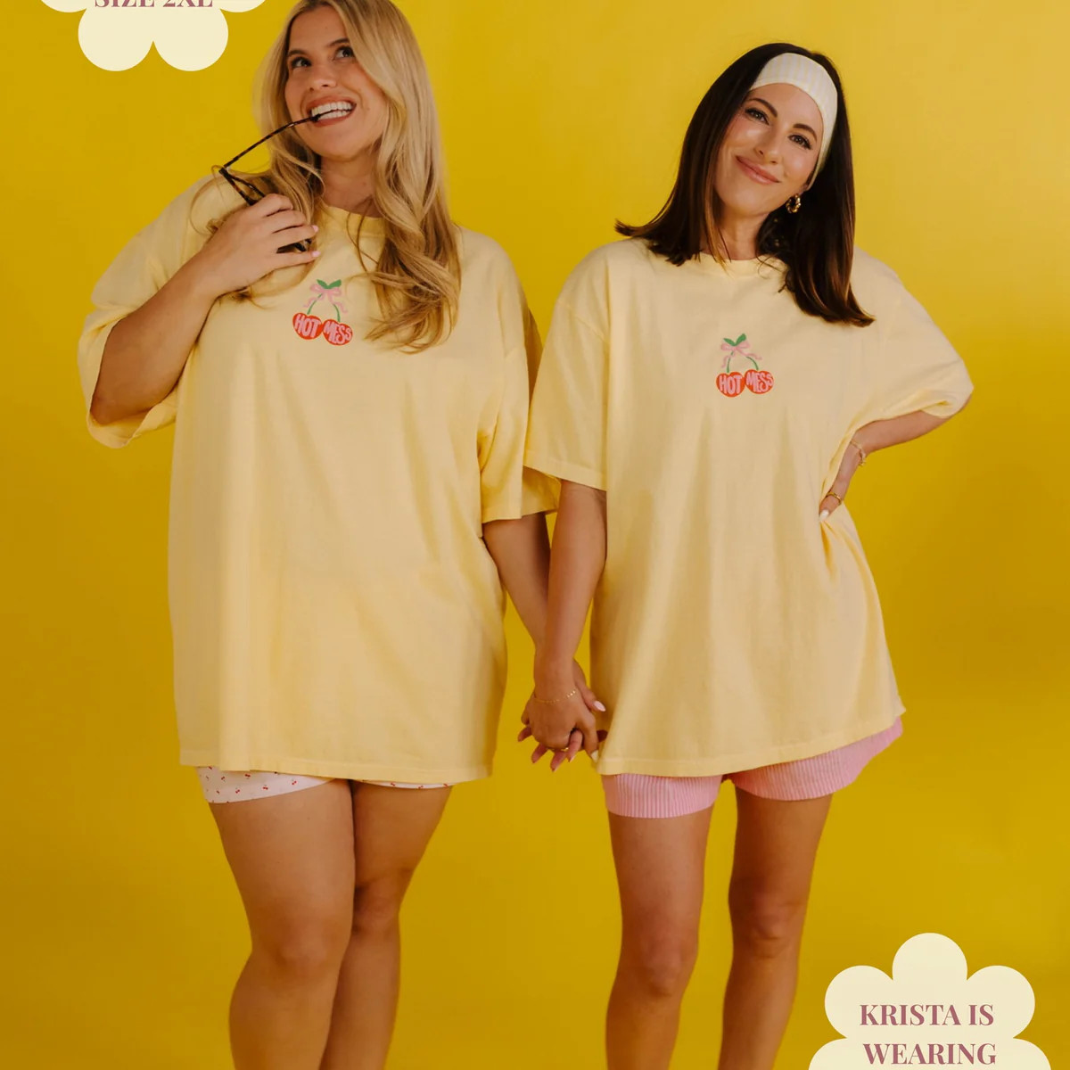 Yellow Cherry Graphic Tee | Women’s Casual Relaxed Fit T-Shirt | Staykation