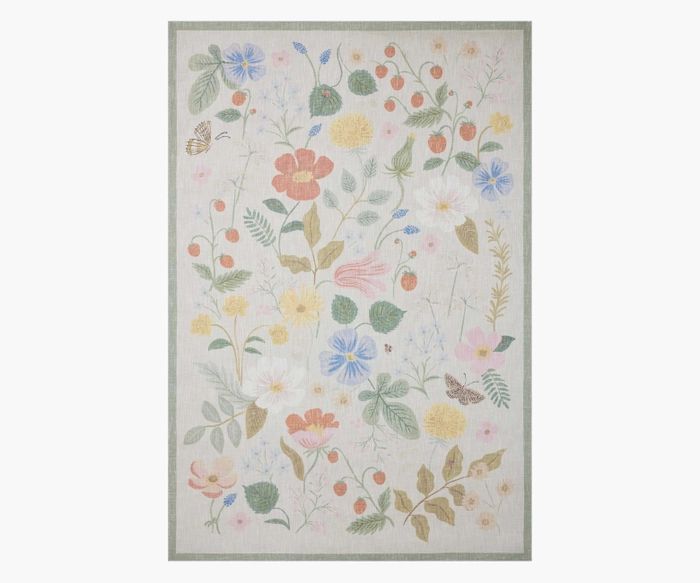 Cotswolds Strawberry Fields Ivory Power-Loomed Rug | Rifle Paper Co.