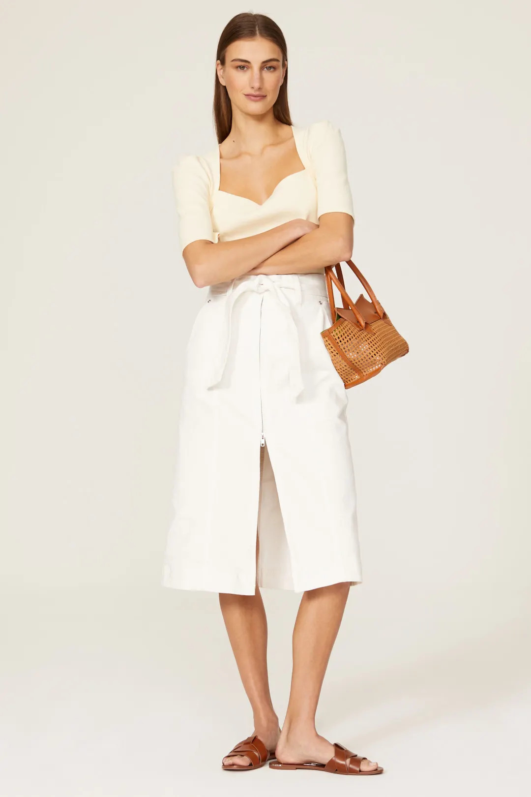 Thakoon x RTR White Denim Midi Skirt | Rent the Runway