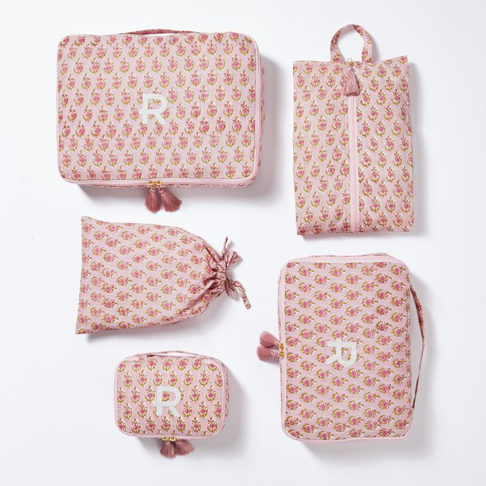 5 Piece Block Print Packing Cube Set | Mark and Graham