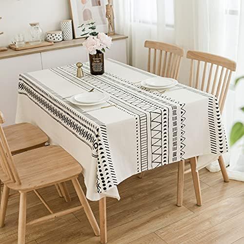 Cotton Linen Table Cloths Heavy Fabric Boho Table Cover Table Top Tablecloth for Farmhouse Coffee... | Amazon (US)