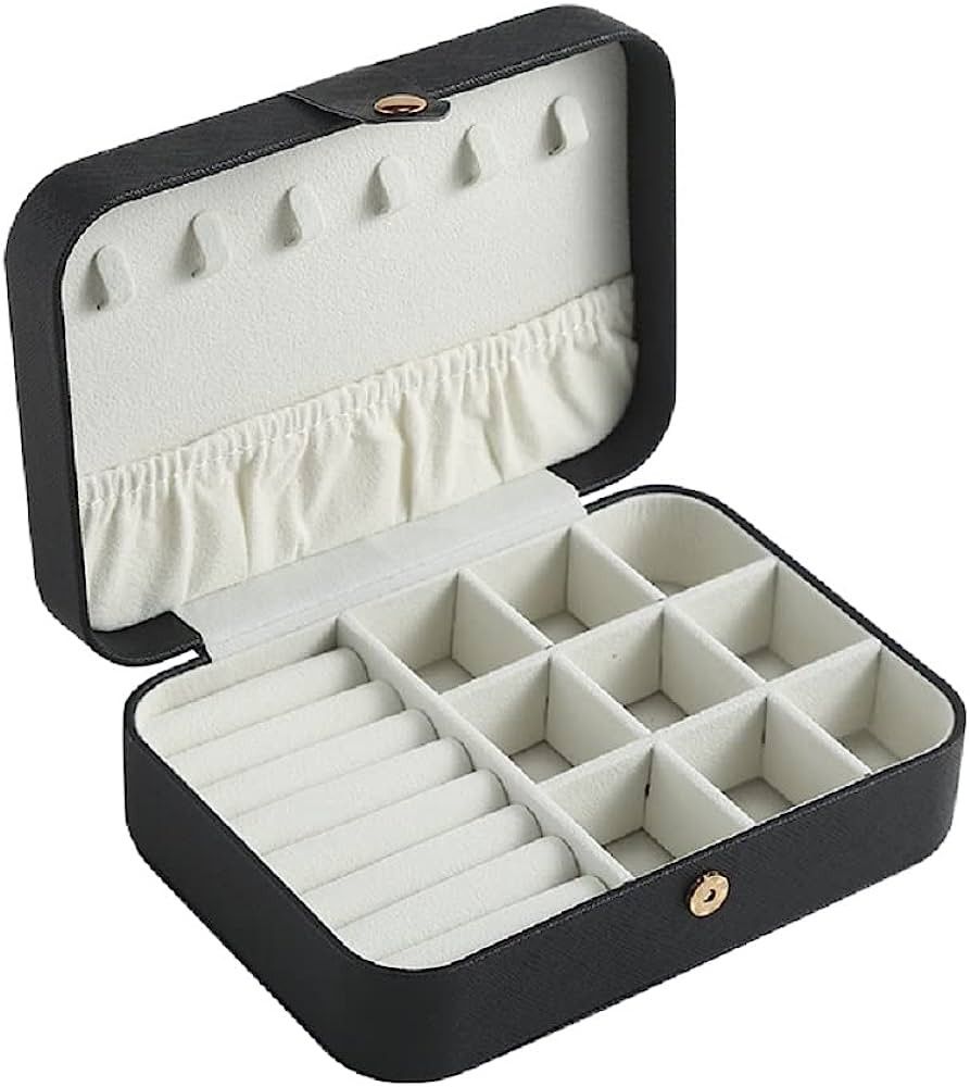 Travel Jewelry Box Small Jewelry Case Organizer for Women Girls, PU Leather Double Layer Portable... | Amazon (CA)