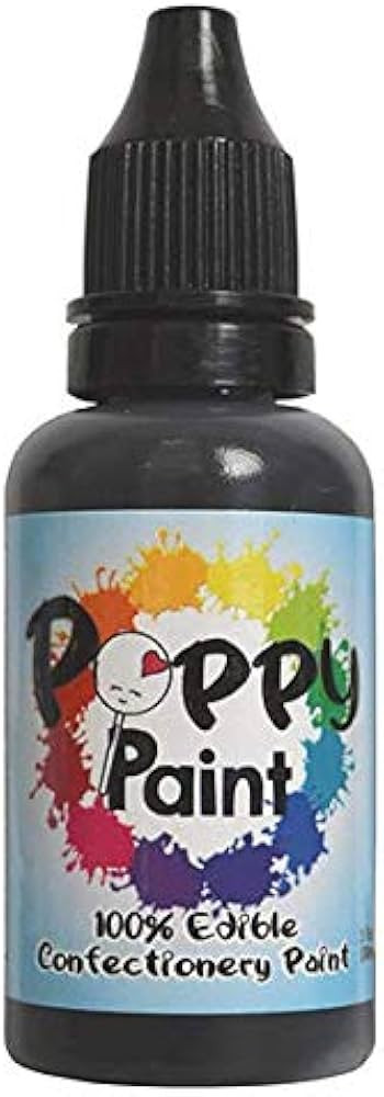 Black Edible Poppy Paint, Fast Drying Poppy Paint for Cake Pops, Cookies, Chocolates – Premium ... | Amazon (US)