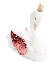 13in Plush Swan Decor With Crown | TJ Maxx