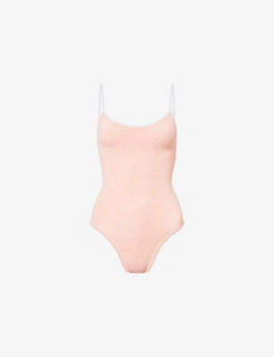 Pamela contrast-strap seersucker swimsuit | Selfridges