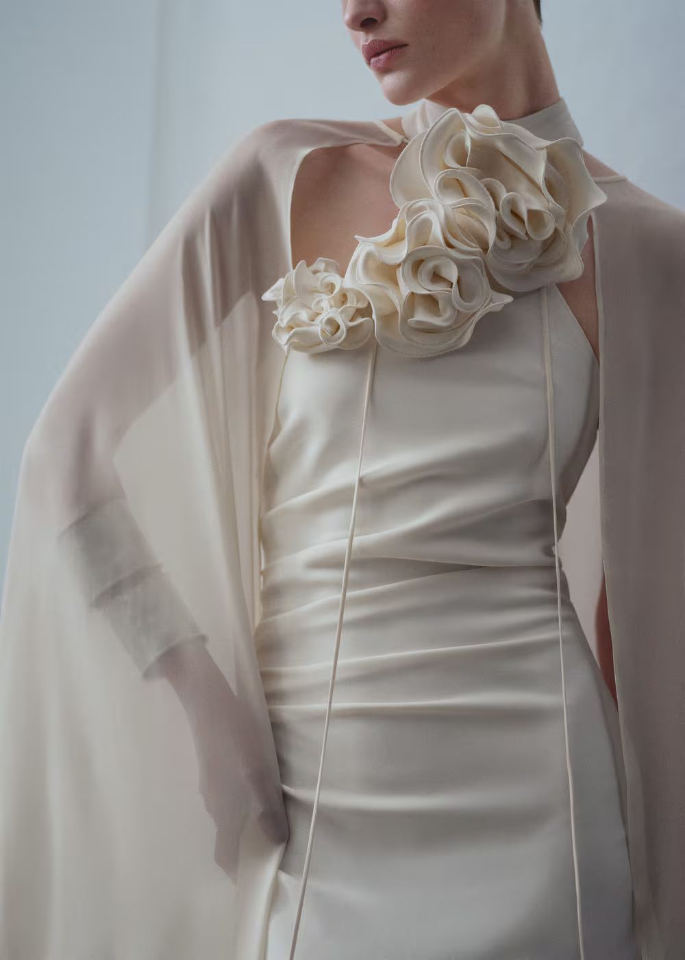 Long cape with tie zipper -  Women | Mango USA | MANGO (US)