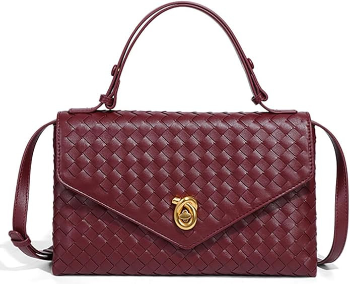 PU Leather Woven Crossbody Purses Women Crescent Hobo Bags Satchel Shoulder Bag Knotlock Messenge... | Amazon (US)