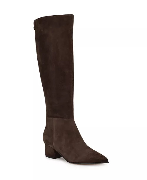 Nine West Women's Morgin Tall Pointy Toe Block Heel Boots - Macy's | Macy's