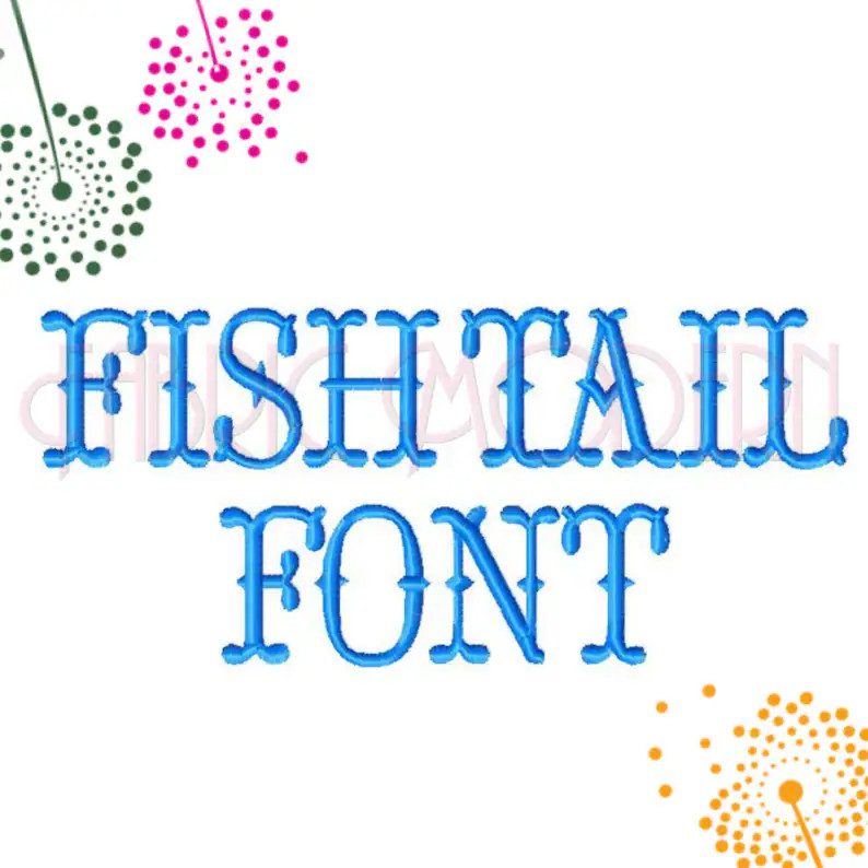 FISHTAIL FONT Embroidery Font Design 1" 1.5" and 2" All Letters Includes Bx Tuscan Font Embroider... | Etsy (US)