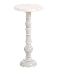 12x24 Solid Marble Pedestal Shaped Table | Furniture & Lighting | Marshalls | Marshalls