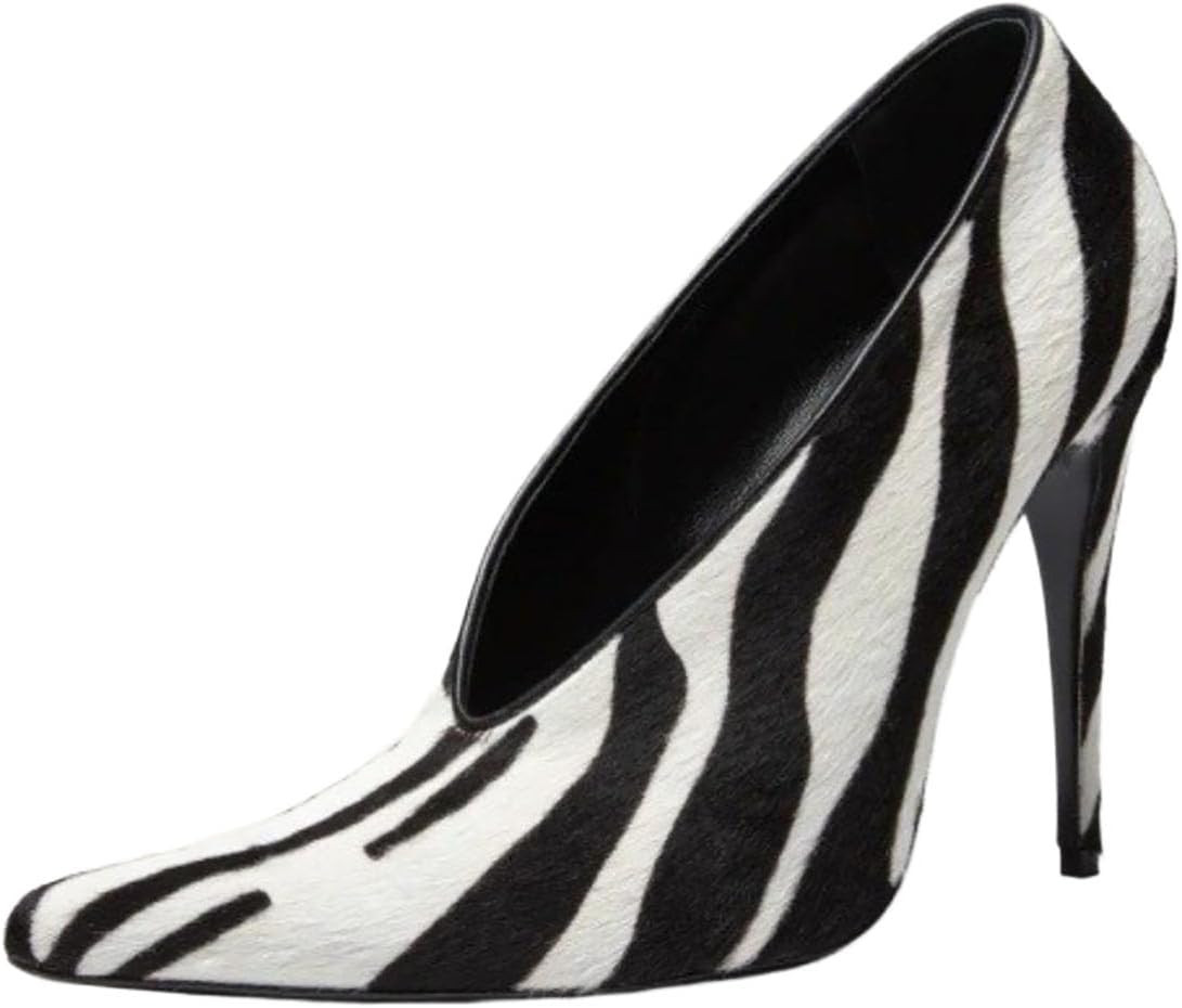 Women's Pointed Toe V-Warp Dress Pumps Stiletto High Heel Formal Shoes Slip on Party Prom Shoes | Amazon (UK)