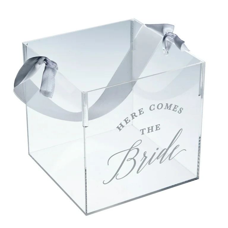 Clear Acrylic Flower Girl Basket with Ribbon Handle, by Way To Celebrate | Walmart (US)