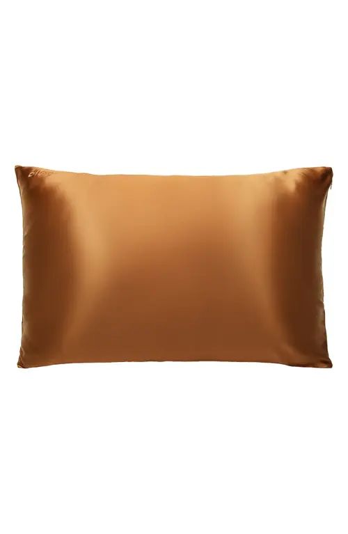 BLISSY Mulberry Silk Pillowcase in Bronze at Nordstrom, Size Standard | Nordstrom