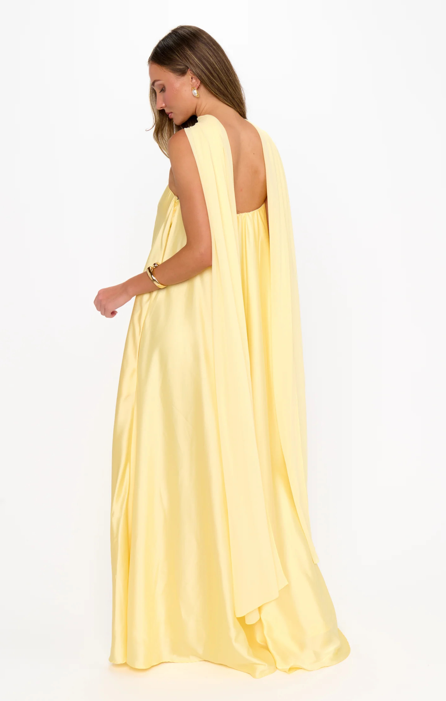 Tinsley Tube Dress ~ Pale Yellow Luxe Satin | Show Me Your Mumu