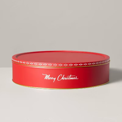 9pc Merry Christmas Holiday Tin & Cookie Cutter Gift Set Dark Red - Hearth & Hand™ with Magnolia | Target