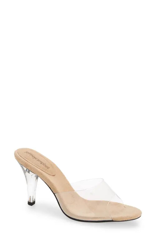 Jeffrey Campbell Cendrillon Clear Sandal in Nude Suede Clear at Nordstrom, Size 10 | Nordstrom