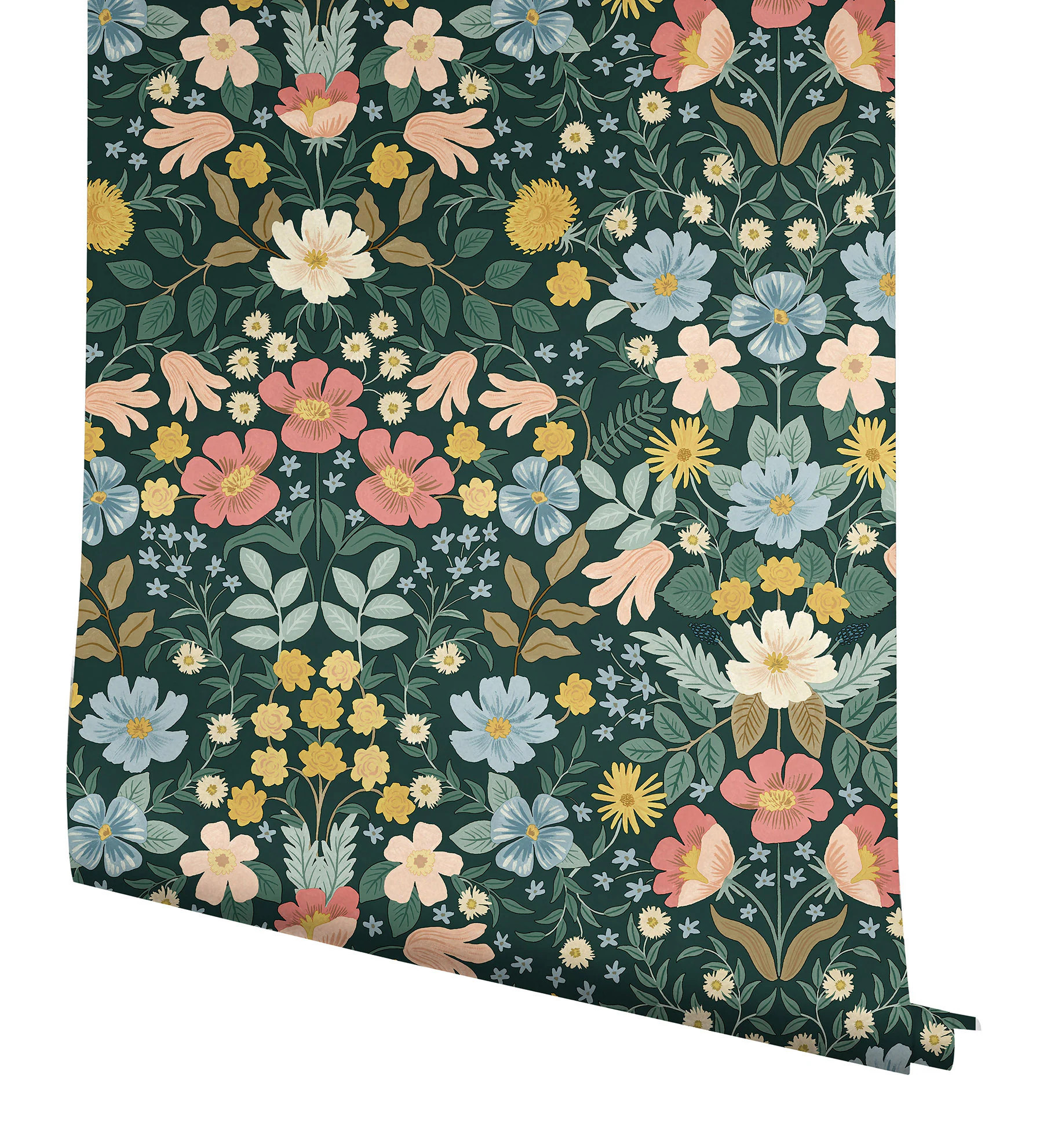 Rifle Paper 45-Sq. Feet Emerald Non-woven Floral Self-adhesive Peel and Stick Wallpaper in Green | PSW1477RL | Lowe's
