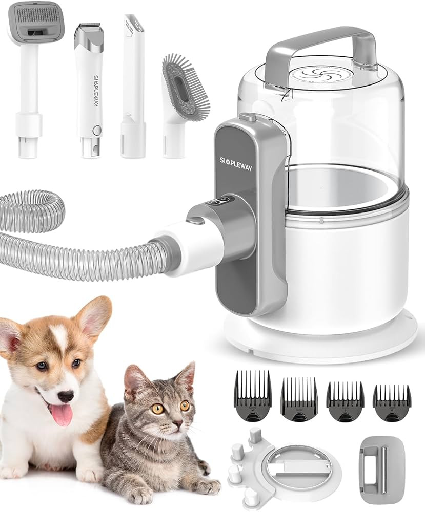 Simple Way Pet Grooming Vacuum, 6 in 1 Dog Grooming Kit with 3 Suction Mode and Large Capacity Du... | Amazon (US)