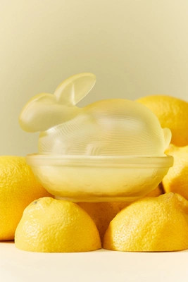 Spring Bunny Floral Lemon Blossom Figural Glass Candle | Anthropologie (US)