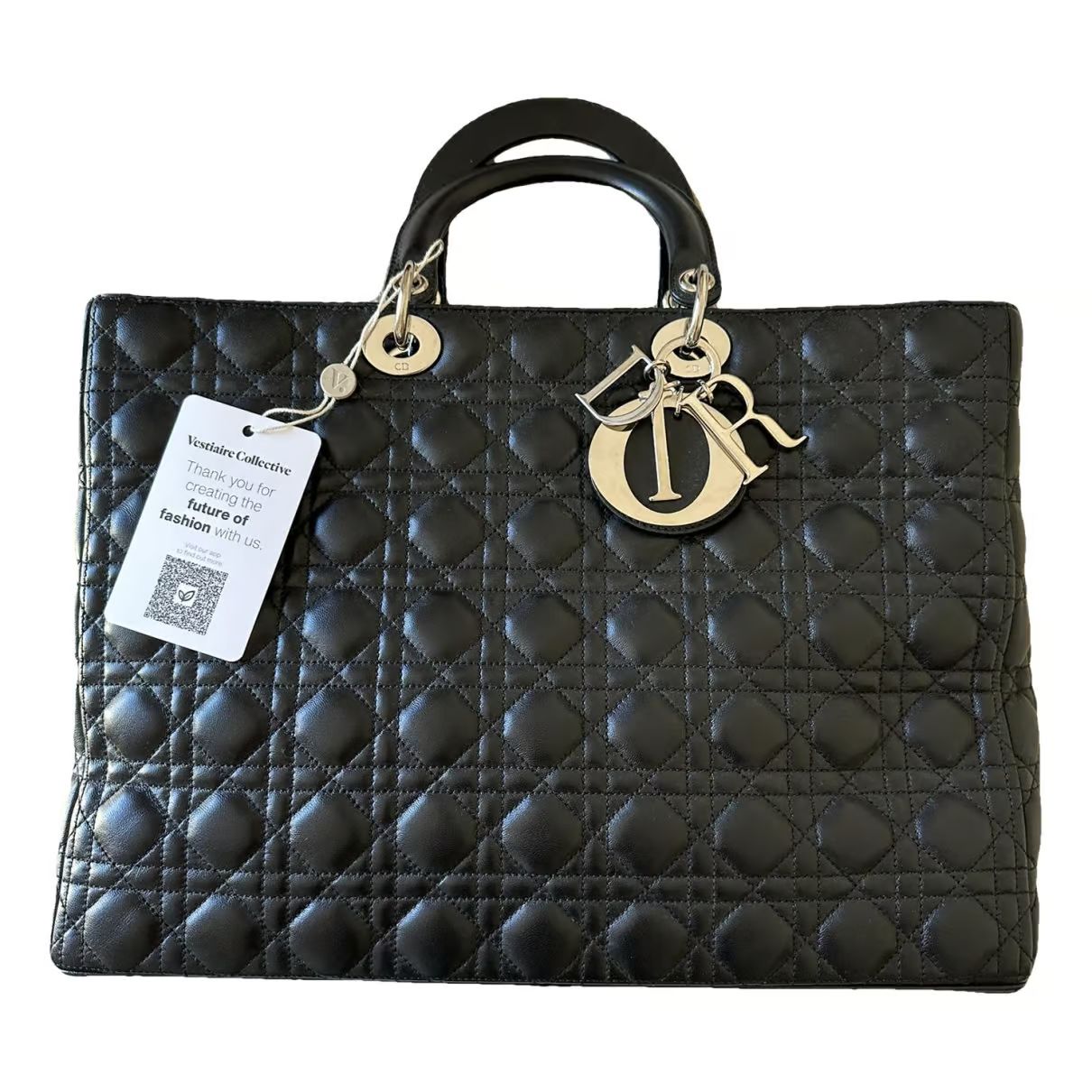 Lady dior en cuir sac à main Dior Noir en Cuir - 37781463 | Vestiaire Collective (Global)