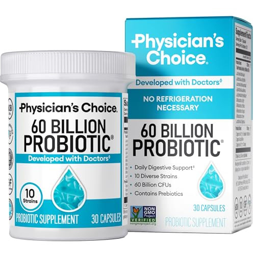 Physician's CHOICE Probiotics 60 Billion CFU - 10 Strains + Organic Prebiotics - Immune, Digestive & Gut Health - Supports Occasional Constipation, Diarrhea, Gas & Bloating - for Women & Men - 30ct | Amazon (US)