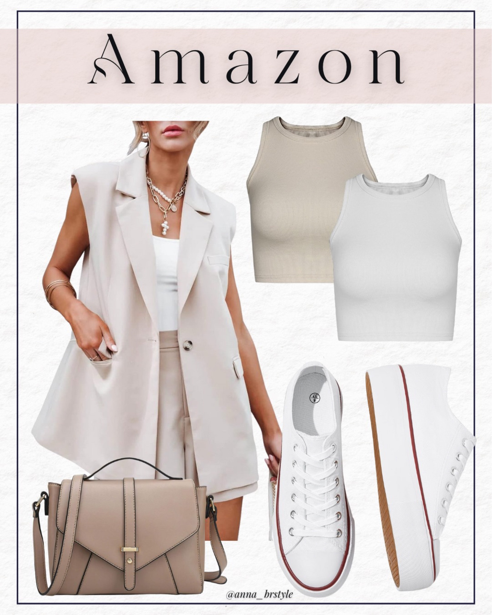 Spring outfit, platfrom sneakers, ssleeveless blazer, spring accessories 

#LTKfindsunder100 #LTKfindsunder50