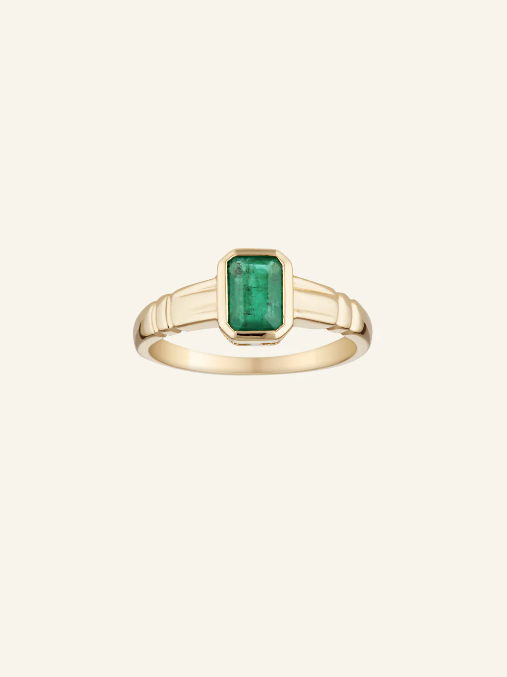 Solid Gold Emerald Rectangle Ring | Love Isabelle Jewellery