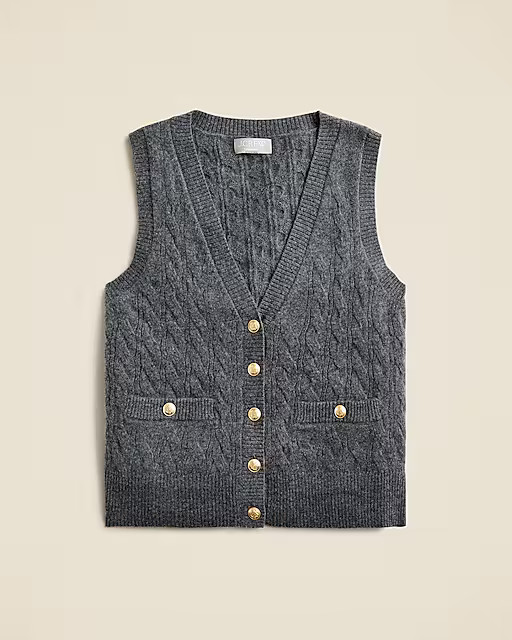Cashmere cable-knit sweater-vest | J. Crew US