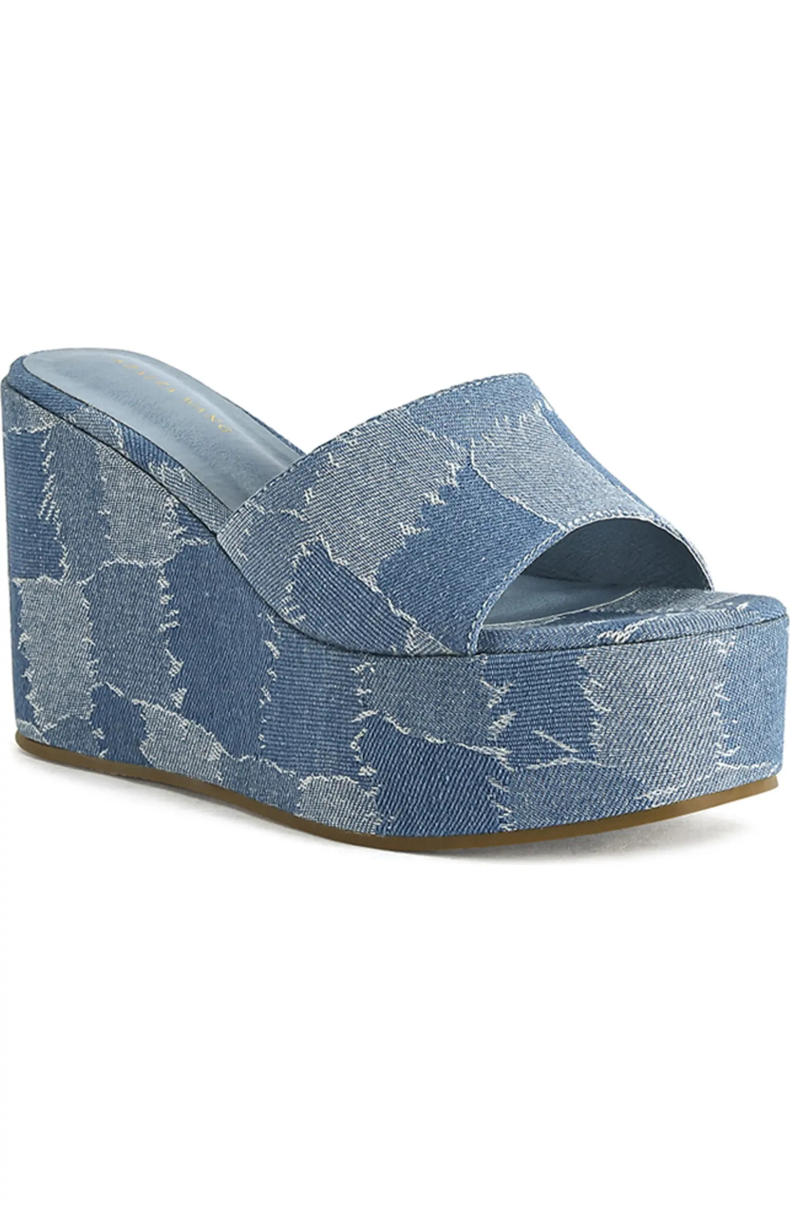 Banas Denim Wedge Sandal (Women) | Nordstrom