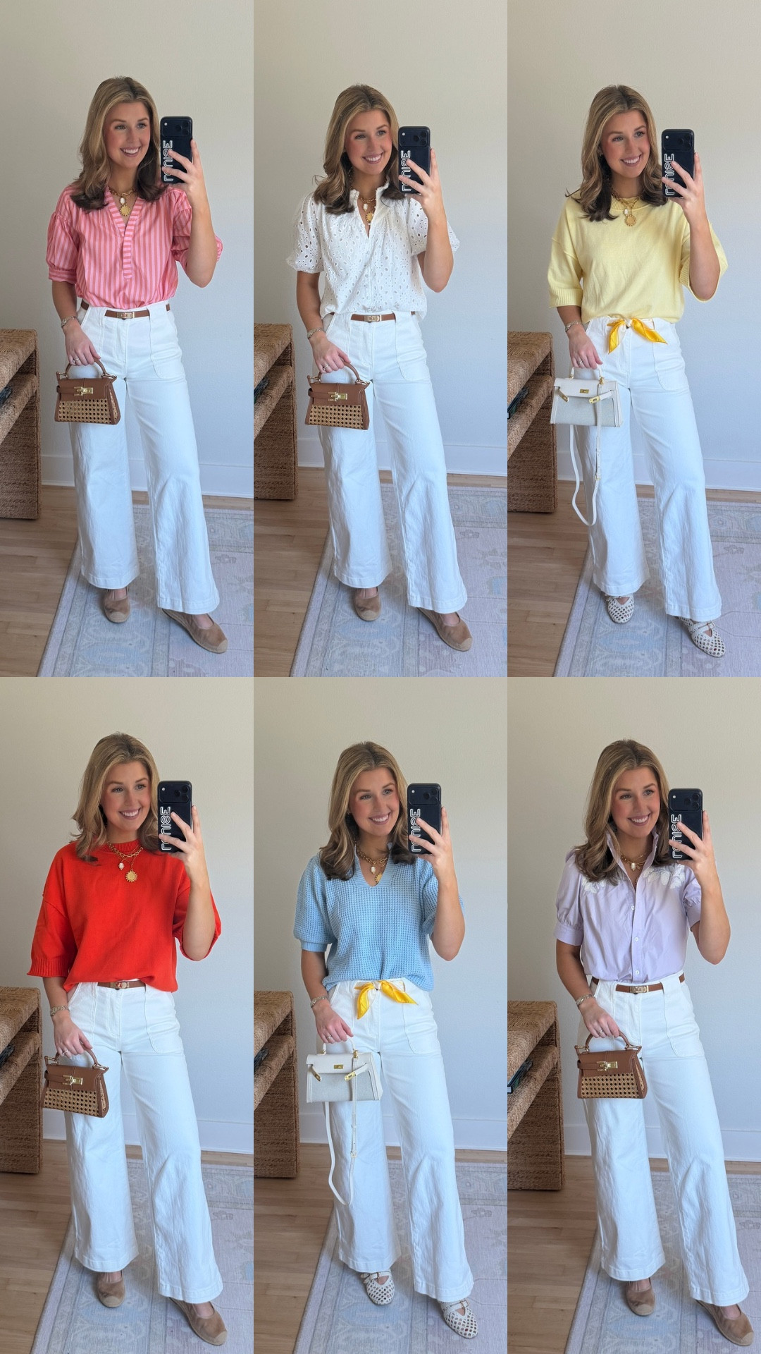 Cute top for spring! Wearing a S in these tops and 4 in jeans. Code LOUISE15 at Avara