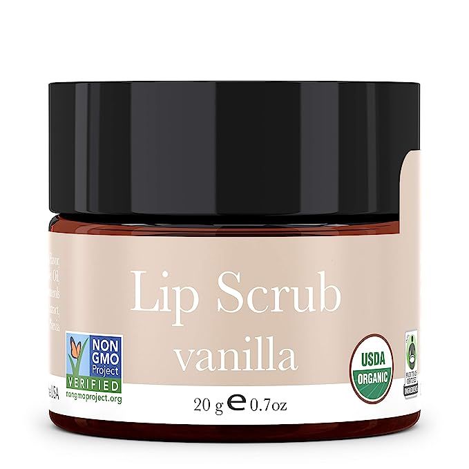 Organic Lip Scrub - Vanilla Sugar Scrub, Lip Scrubs Exfoliator & Moisturizer, Lip Care Exfoliatin... | Amazon (US)