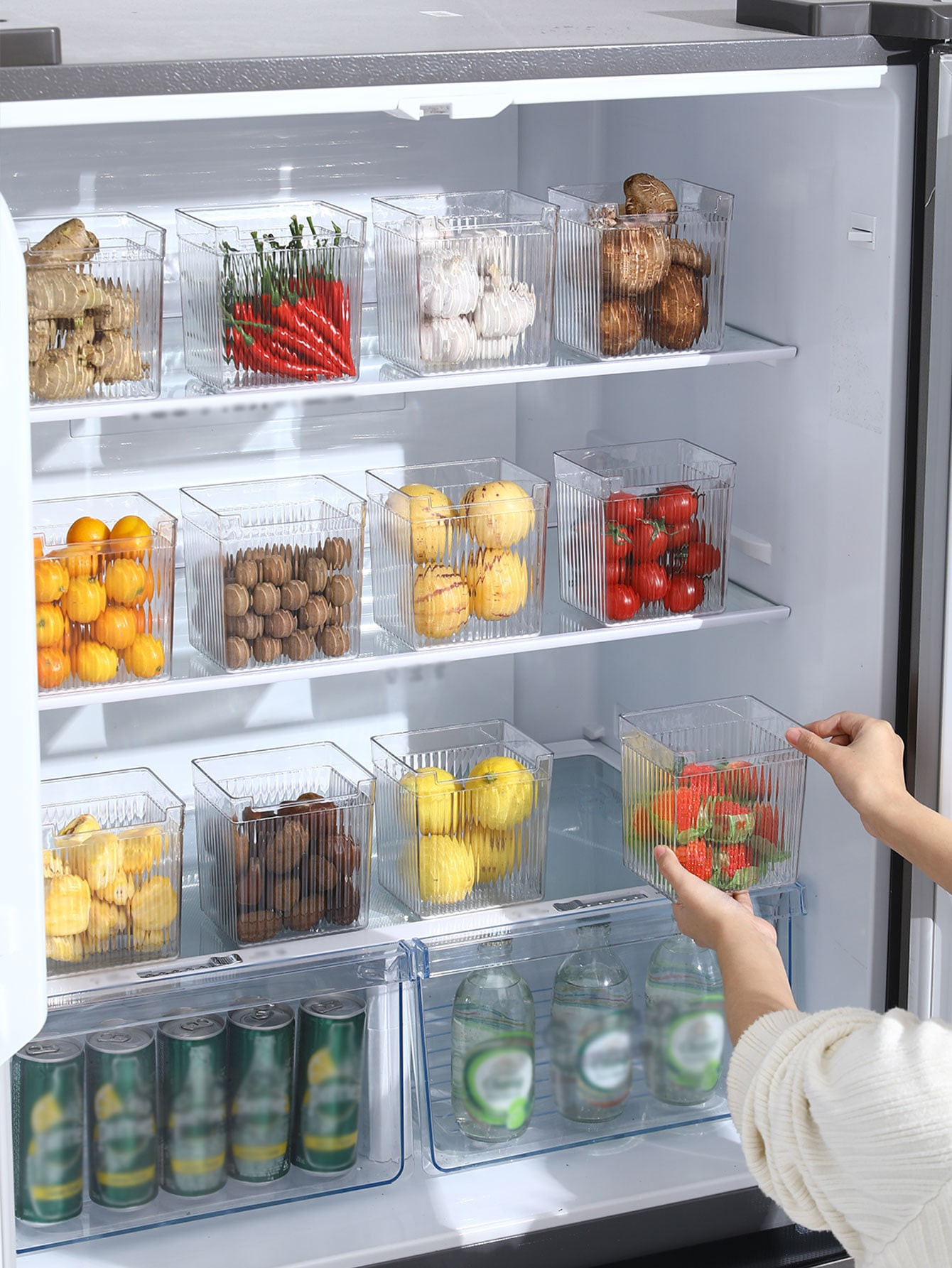 1pc Clear Food Storage Box, Refrigerator Storage Box, Fridge Organizer Box | SHEIN