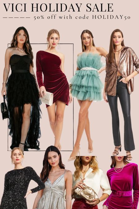 Vici is having 50% off so many pretty Holiday styles! Use code HOLIDAY50 for any winter holiday event or wedding you may have coming up! 

#LTKSeasonal #LTKHoliday #LTKsalealert