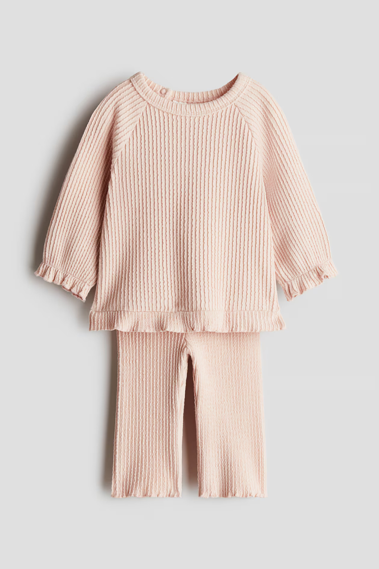 2-piece Wavy-Ribbed Cotton Set | H&M (US + CA)