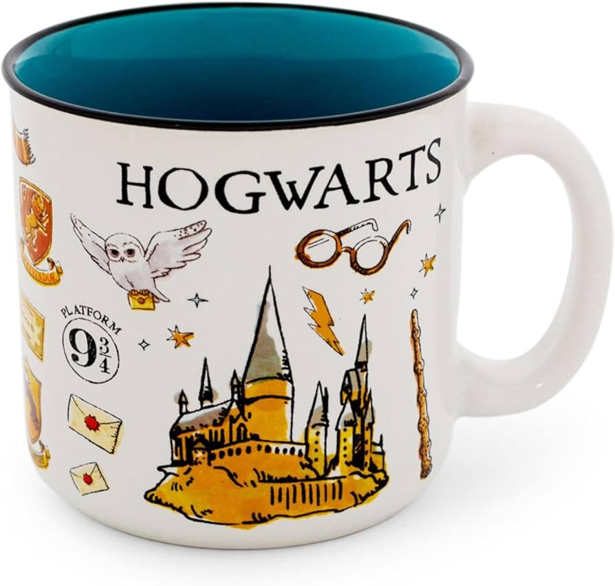 Harry Potter Hogwarts All Over Icons Destination Ceramic Camper Mug | Wizarding World Gifts And C... | Amazon (US)
