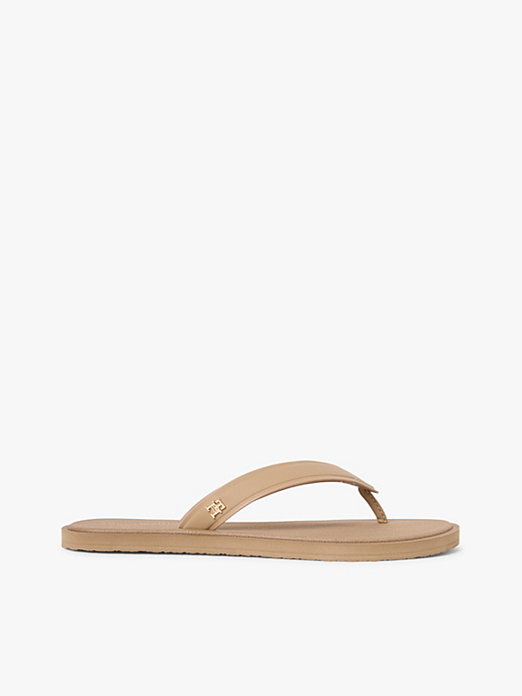 Chic TH Monogram Flip-Flops | Khaki | Tommy Hilfiger | Tommy Hilfiger UK