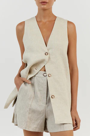 LOGAN NATURAL LINEN SHORT | DISSH