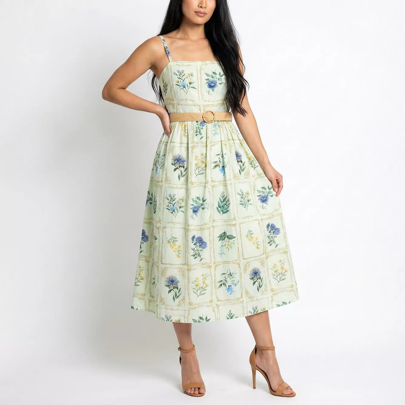 Petite Taylor Belted Floral A-Line Dress | Kohl's