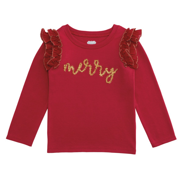 Holiday Tinsel Girls' Toddler Tee | Mud Pie