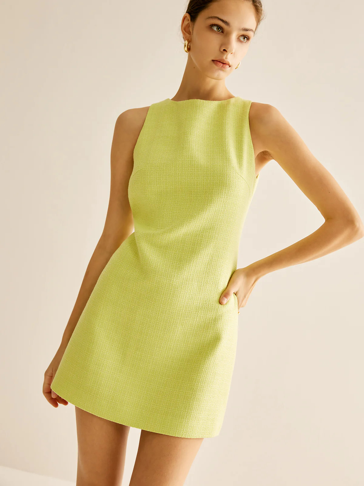 Minimalist Tweed Tank Dress | Commense