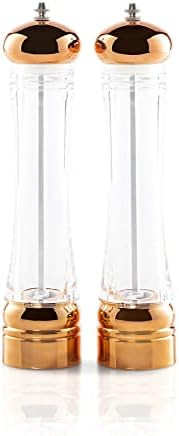 Copper Kitchen Salt and Pepper Mill Set - Manual, Adjustable Coarseness, Refillable and Reusable, Sh | Amazon (US)