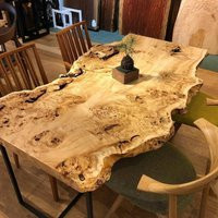 Live Edge Dining Table, Custom Mappa Burl Live Poplar Wood, Dinner Resin River Table Office Desk | Etsy (US)