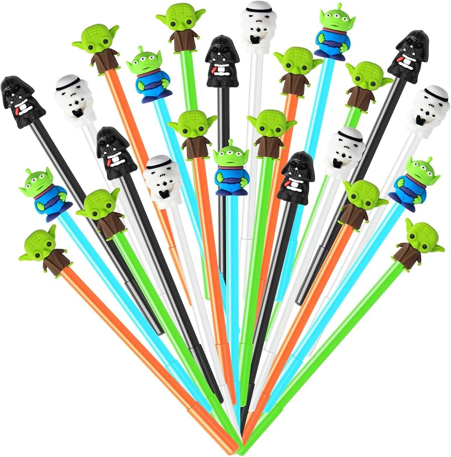 25PCs Galaxy Wars Party Favors Gel Pen, Baby Star Themed Pens Black Baby Yoda Pens Cute Kawaii Gi... | Amazon (US)