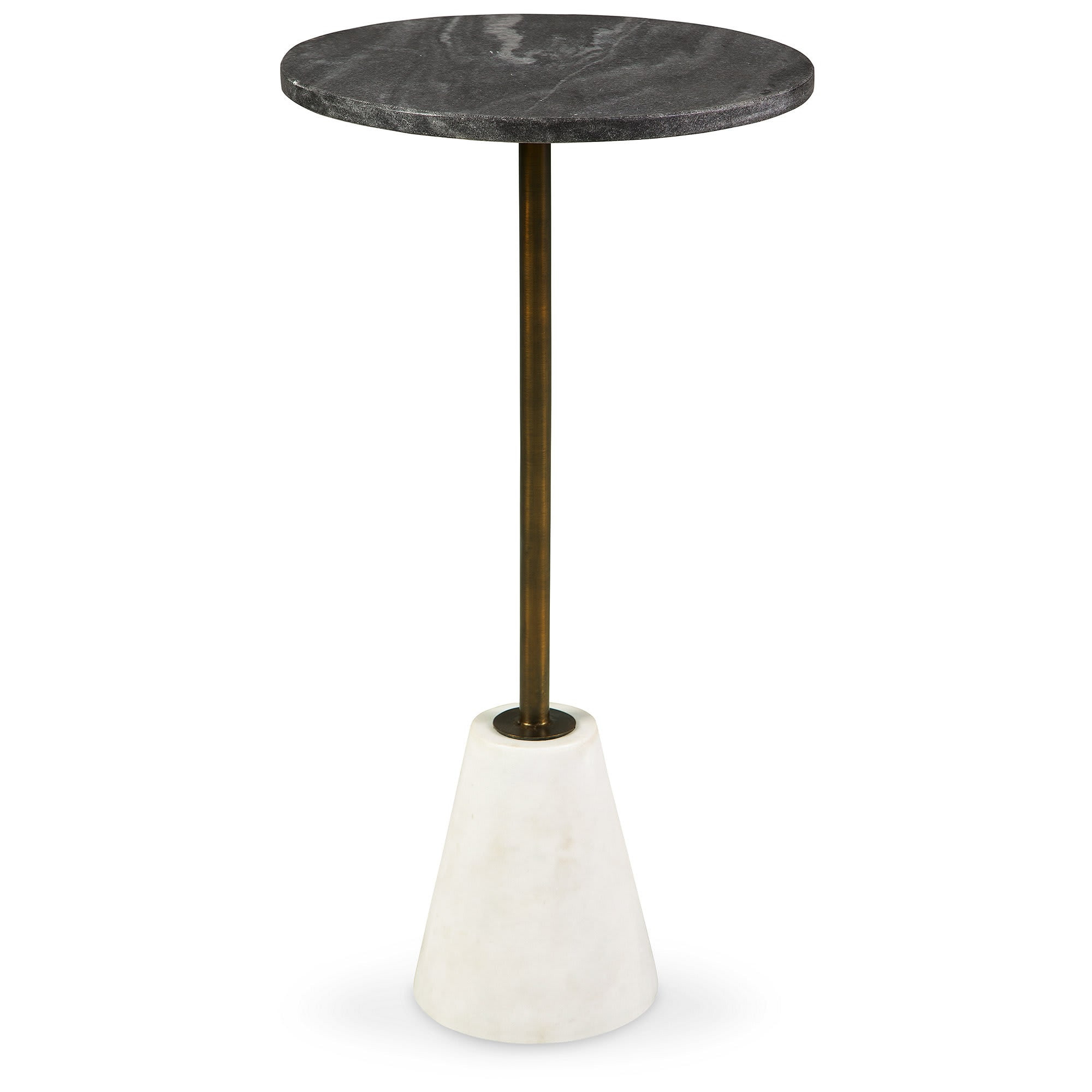 Signature Design by Ashley Caramont Black and White Marble Round Accent Table with Gold Metal Pedestal Base one_size | A4000540 | Lowe's
