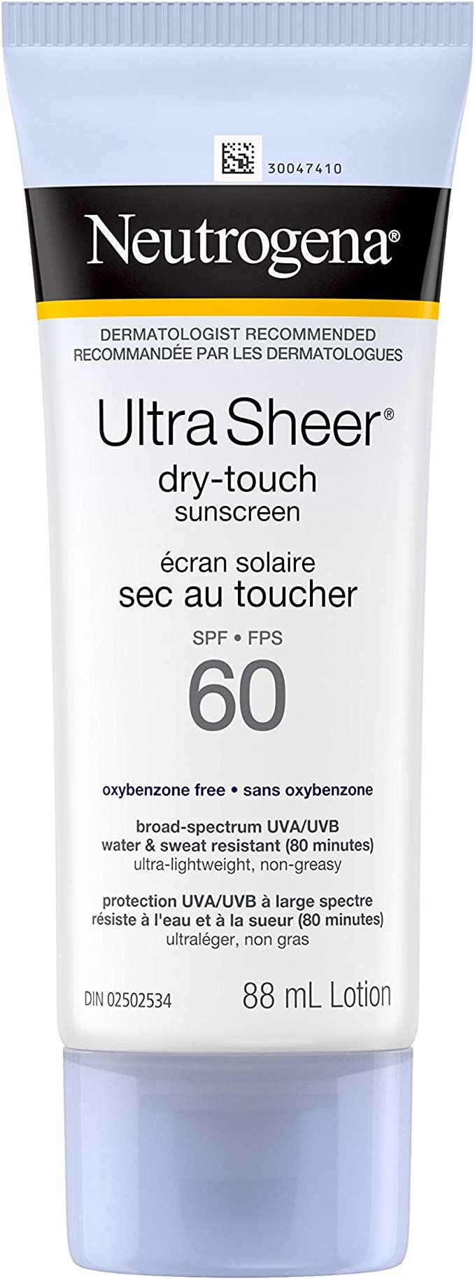 Neutrogena Ultra Sheer Dry-Touch Sunscreen SPF 60, Water & Sweat Resistant, non-comedogenic, won'... | Amazon (CA)