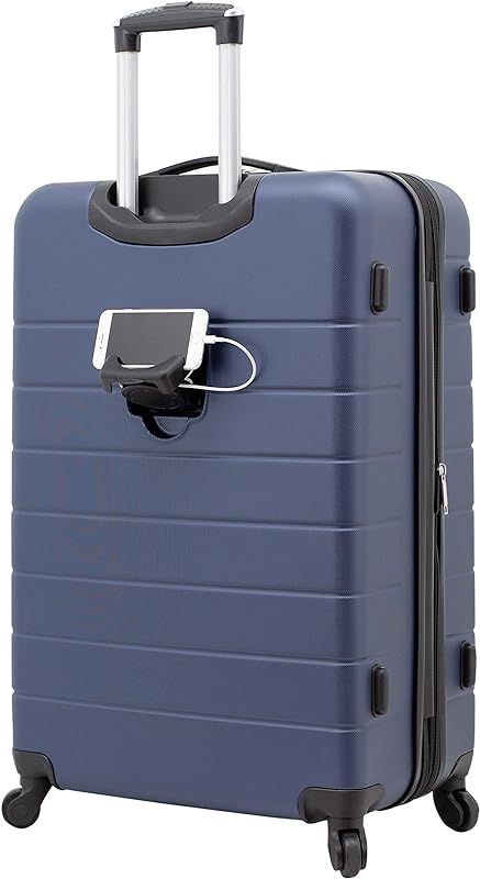 Wrangler Smart Luggage Set with Cup Holder and USB Port, Navy Blue, 20-Inch Carry-On | Amazon (US)