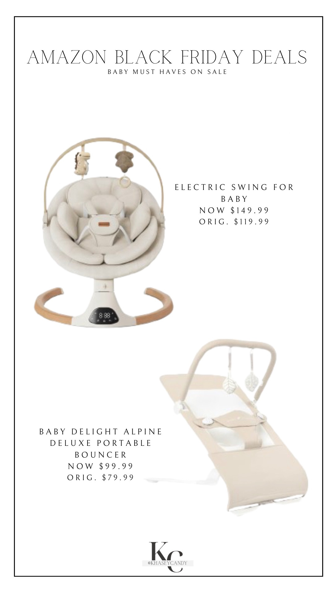 Amazon Black Friday Deals on Baby Items

baby electric swing with lullabies, baby bouncer 


#LTKGiftGuide #LTKCyberWeek #LTKBaby