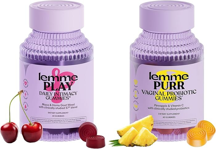 Lemme Purr & Play Bundle - Daily Intimacy Gummies and Vaginal Probiotic Gummies for Women (60ct E... | Amazon (US)